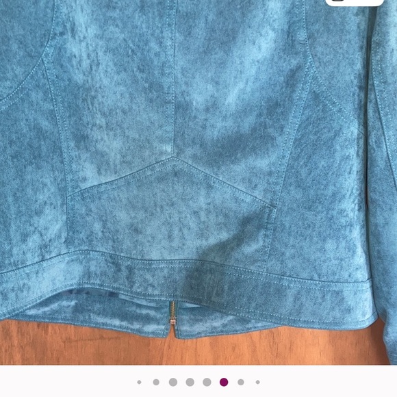 Vintage 90s collarless jacket lined hidden shoulder pads office business casual - Picture 8 of 17